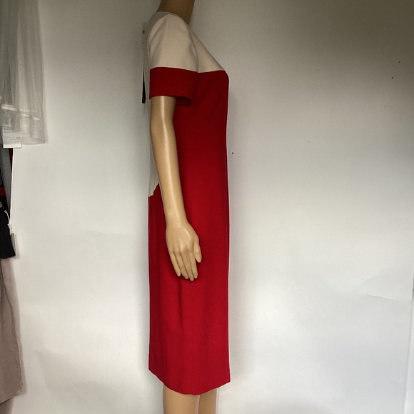 NWT Black Halo Layne Color Block Sheath Dress in Bonfire/Buttercream - sz 8 - Picture 4 of 7